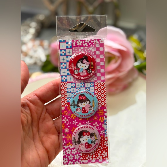 Hello Kitty Japantown San Francisco Pins, set of 3 NWT - Picture 1 of 6